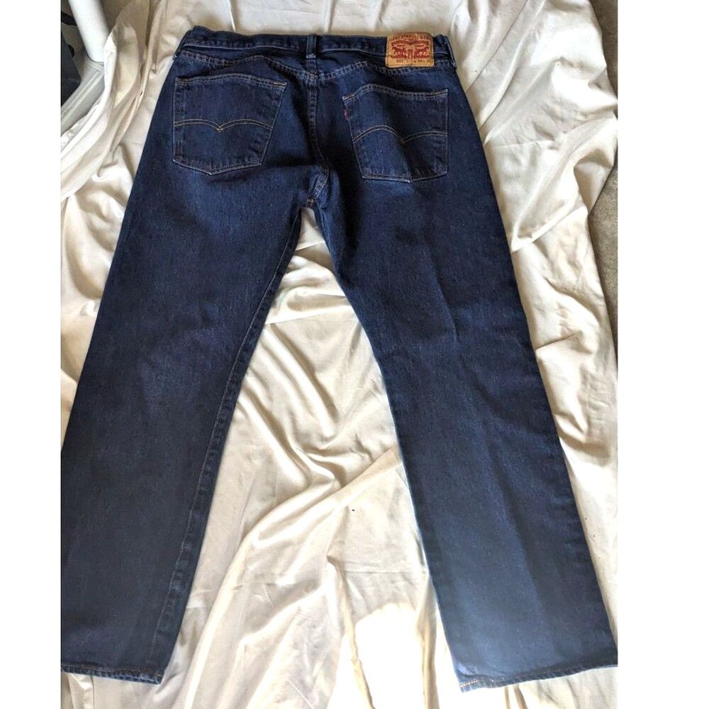 Levis 501 Men's Blue Jeans Medium Wash 36x30